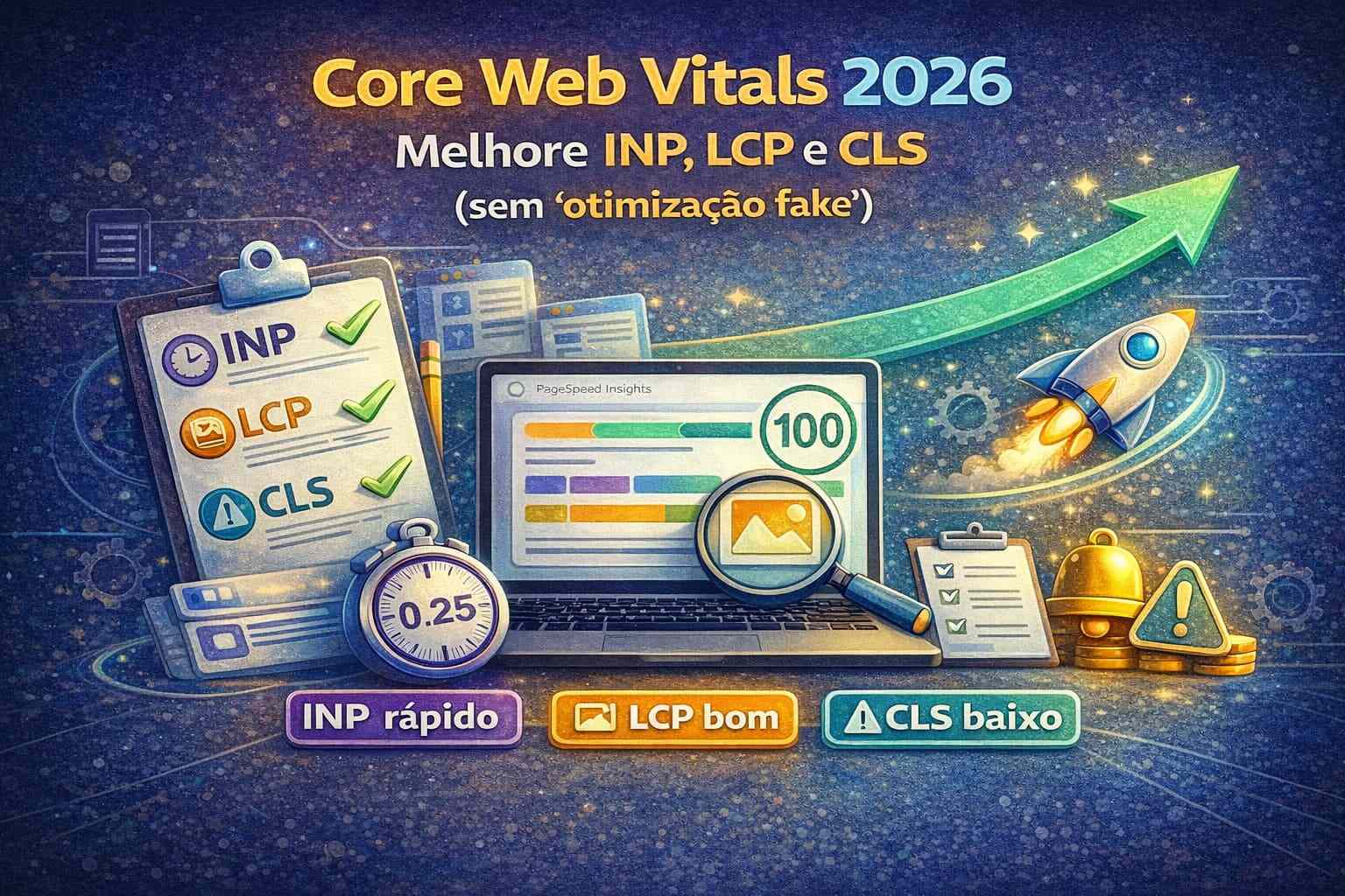 Core Web Vitals 2026: checklist para melhorar INP, LCP e CLS